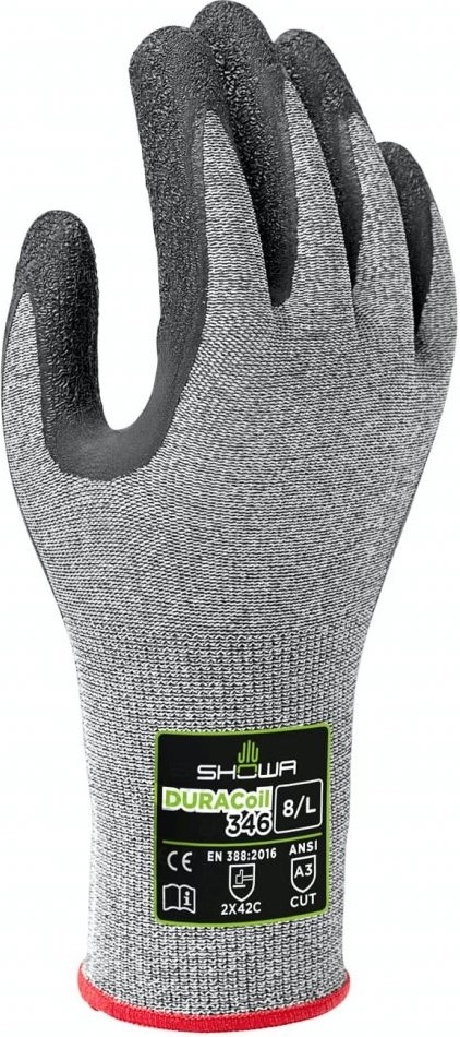 346ln7ZMGDG7Dwnj SHOWA 346 Duracoil latex cut protection gloves level C