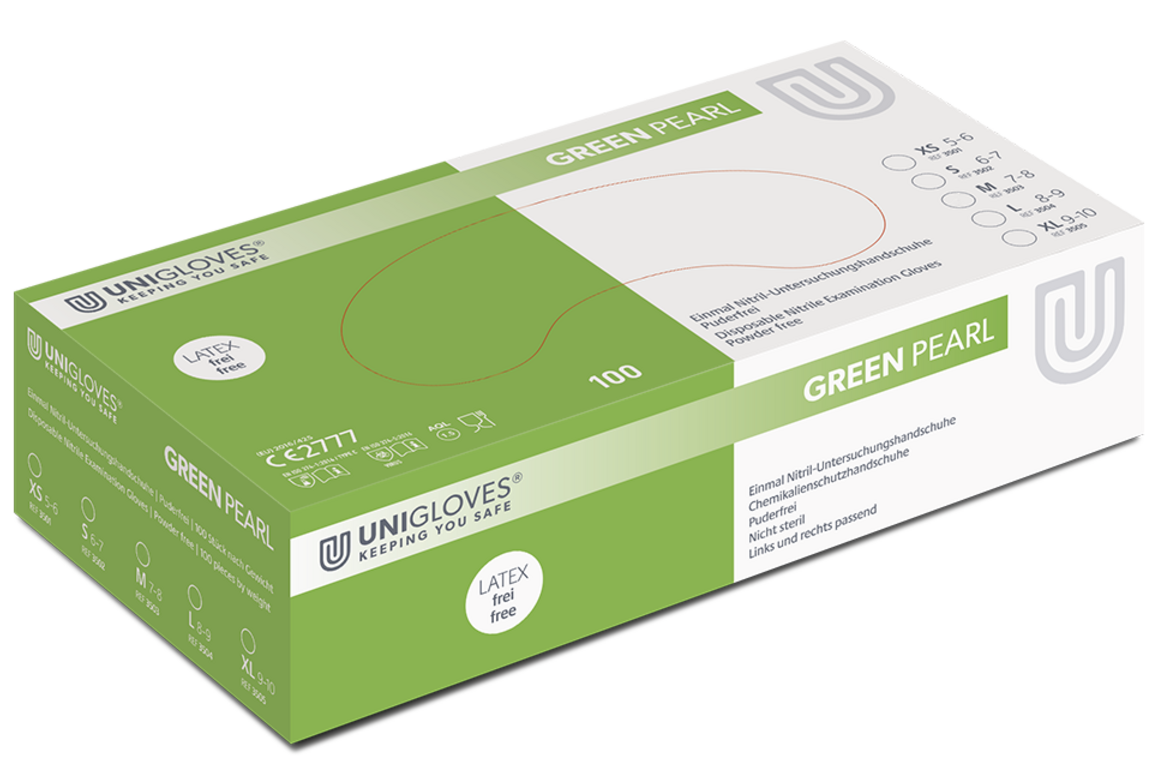 unigloves_green_pearl__600493zsnIXQCCbWol9 Unigloves Green Pearl disposable nitrile gloves powder free