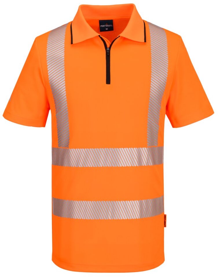 Portwest KX302 - KX3 sportliches Warnschutz-Poloshirt mit Reißverschluss kurzarm