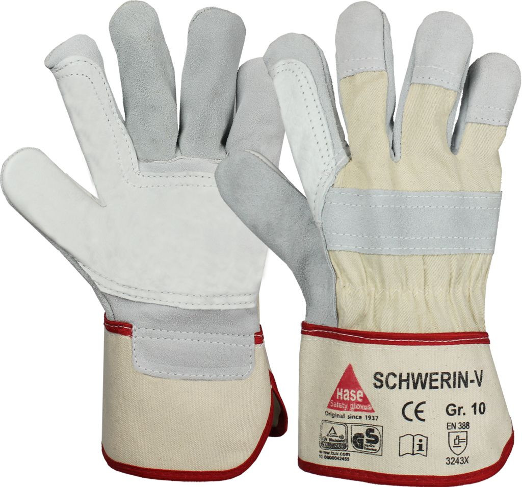asset0000000106201912102210 Hase 212170 SCHWERIN-V Protective gloves made of cow split leather