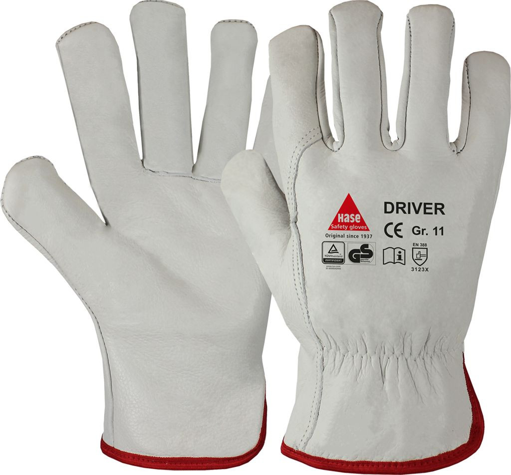 Hase 850510 DRIVER-NATUR Protective gloves made of cowhide nappa leather