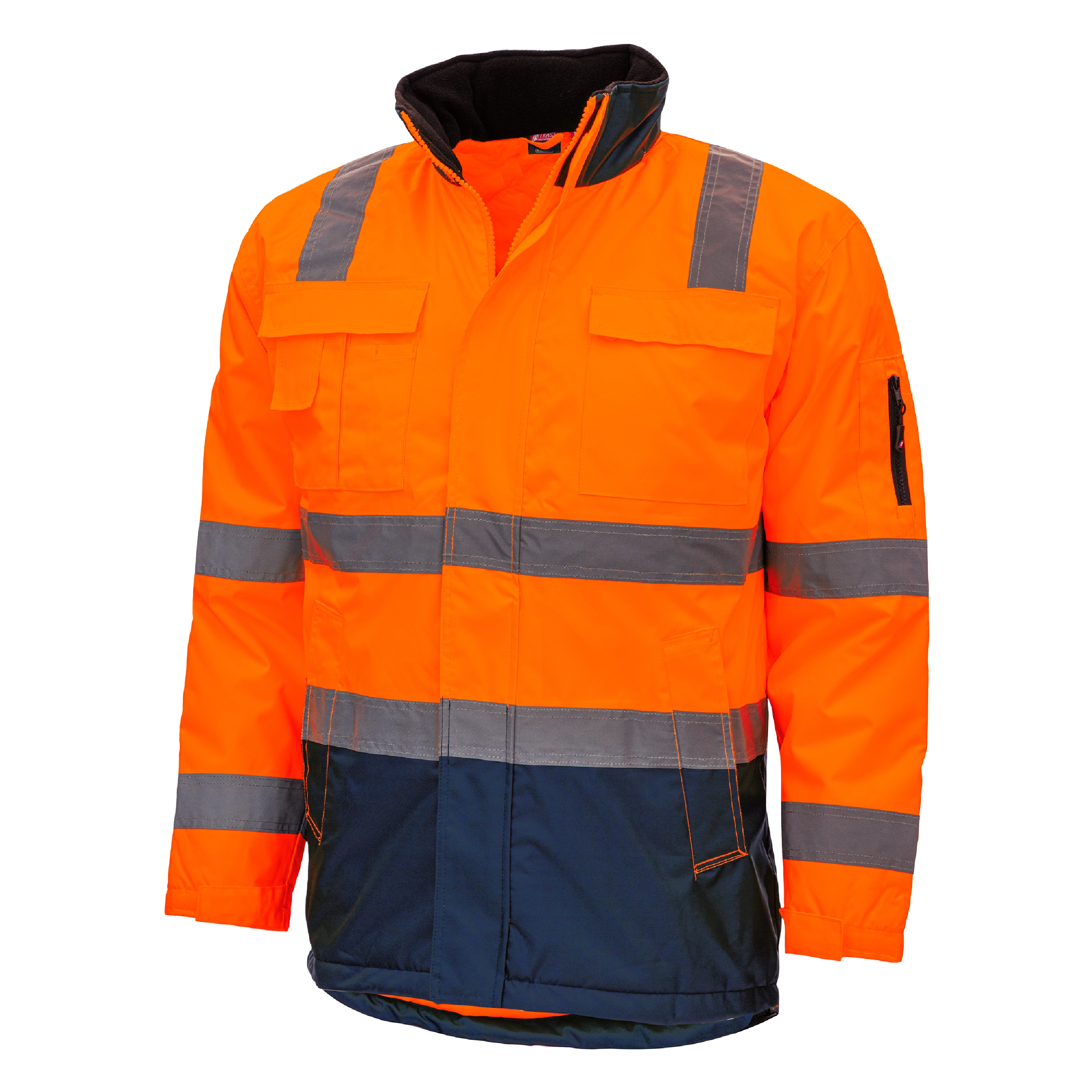 7144_4121_001 Nitras Motion Tex Viz 7144 Warnschutz-Parka leuchtorange-blau