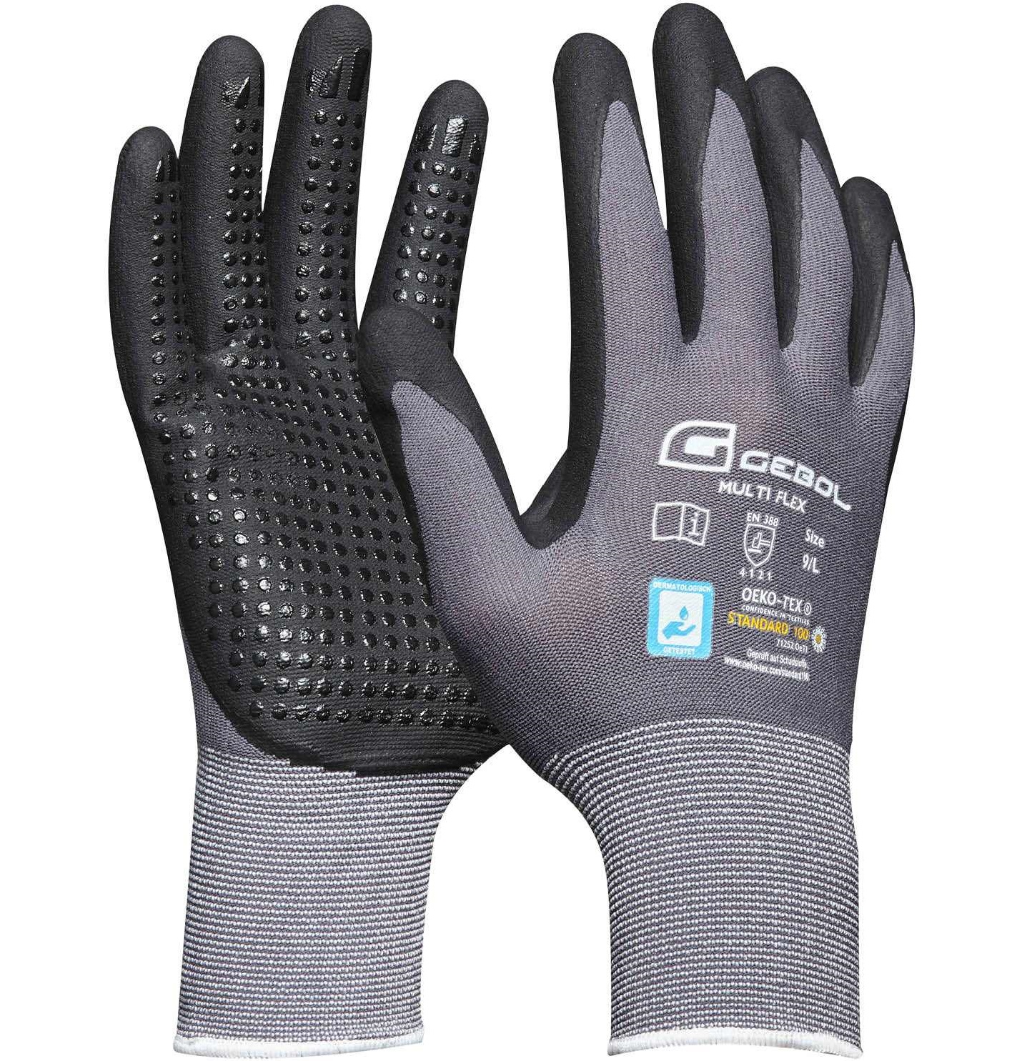 multi-flex Gebol Multi Flex protective gloves with nitrile foam coating and studs