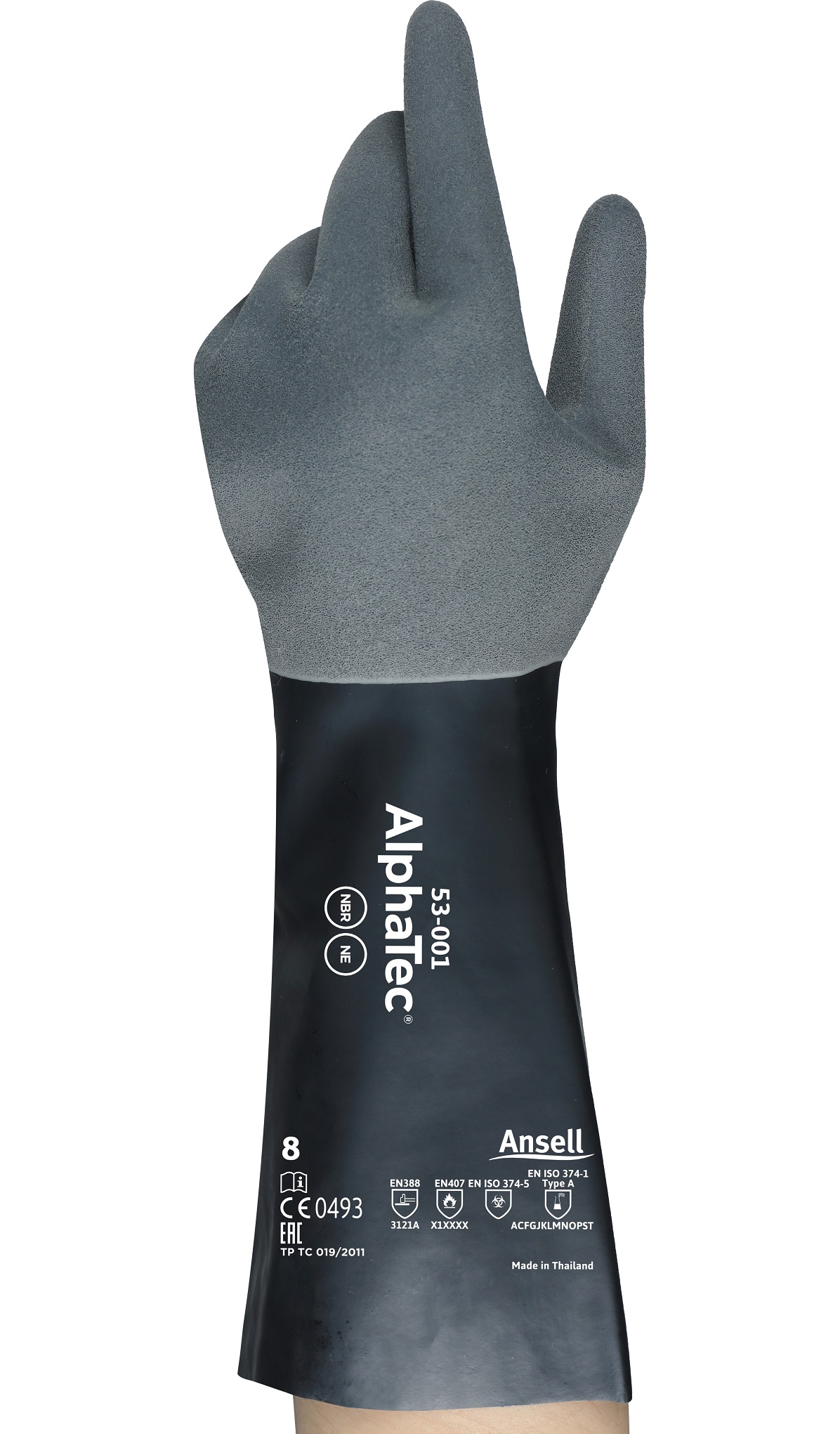 53-001 Ansell AlphaTec 53-001 neoprene nitrile chemical protective gloves