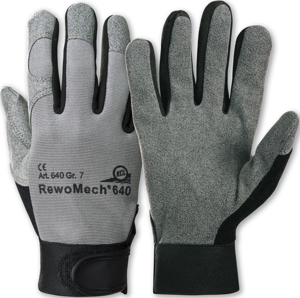 KCL 640 RewoMech Kunstleder-Schutzhandschuhe mit Klettverschluß