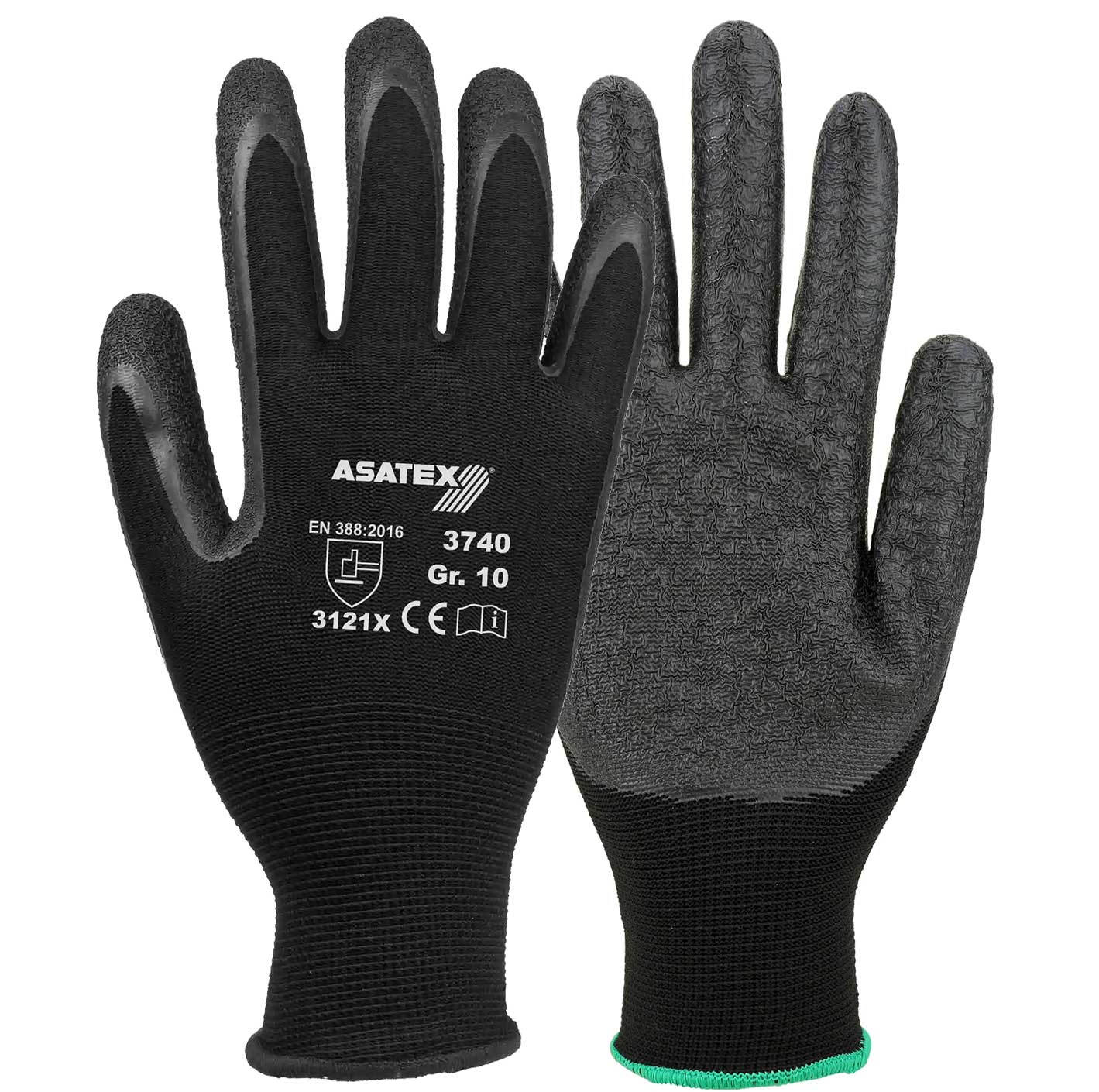 3740 Fine knitted gloves with latex coating
