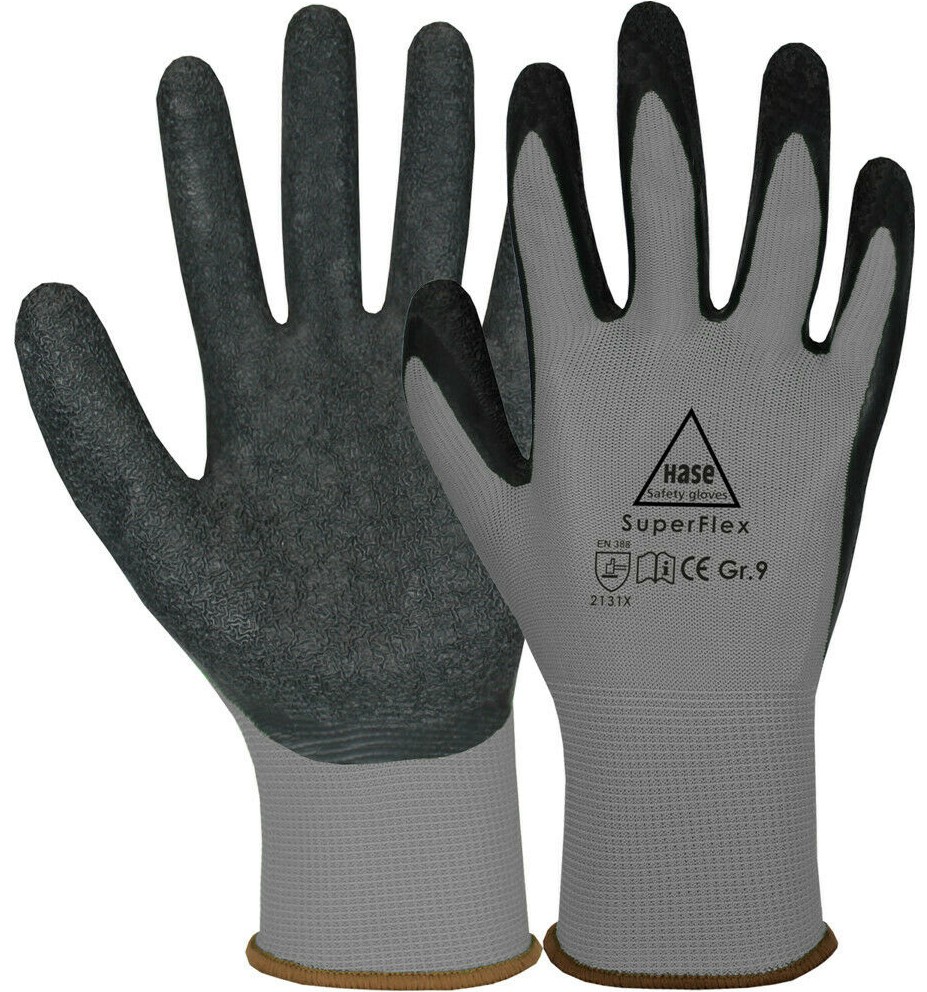 508610G Hare 508610G SuperFlex Grey Latex Protective Gloves