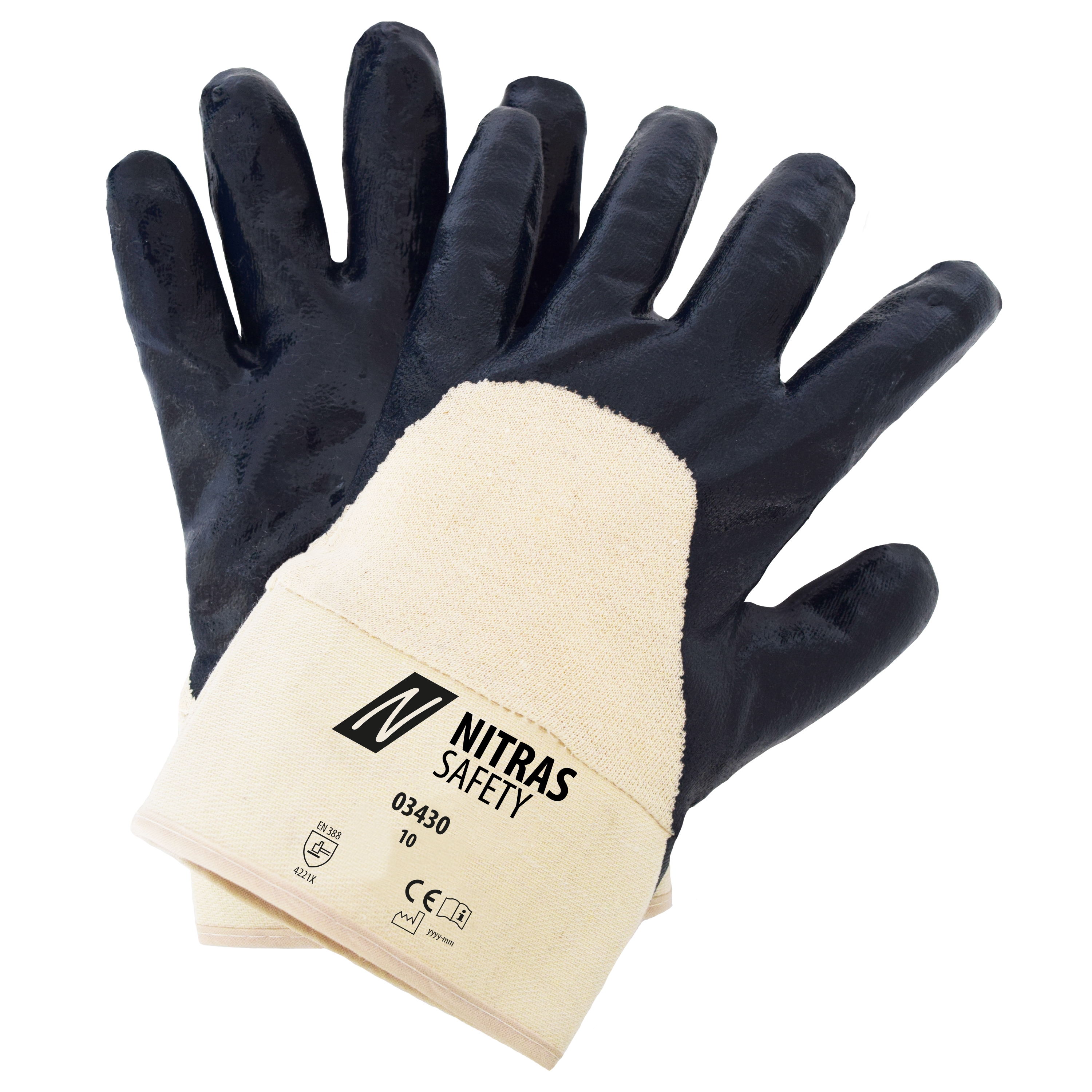 03430_2216_001 Nitras 03430 Cotton gloves with nitrile coating