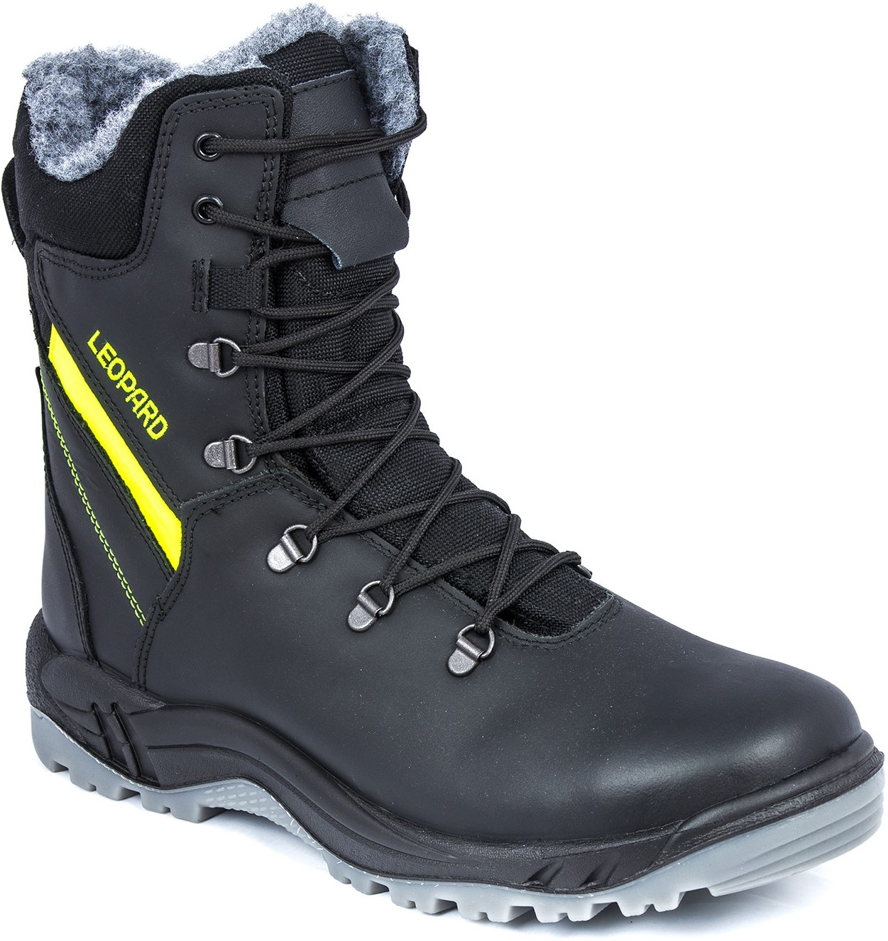 01Z482 Leopard 01Z482 Winter laced boots S3 black/yellow (reflective)