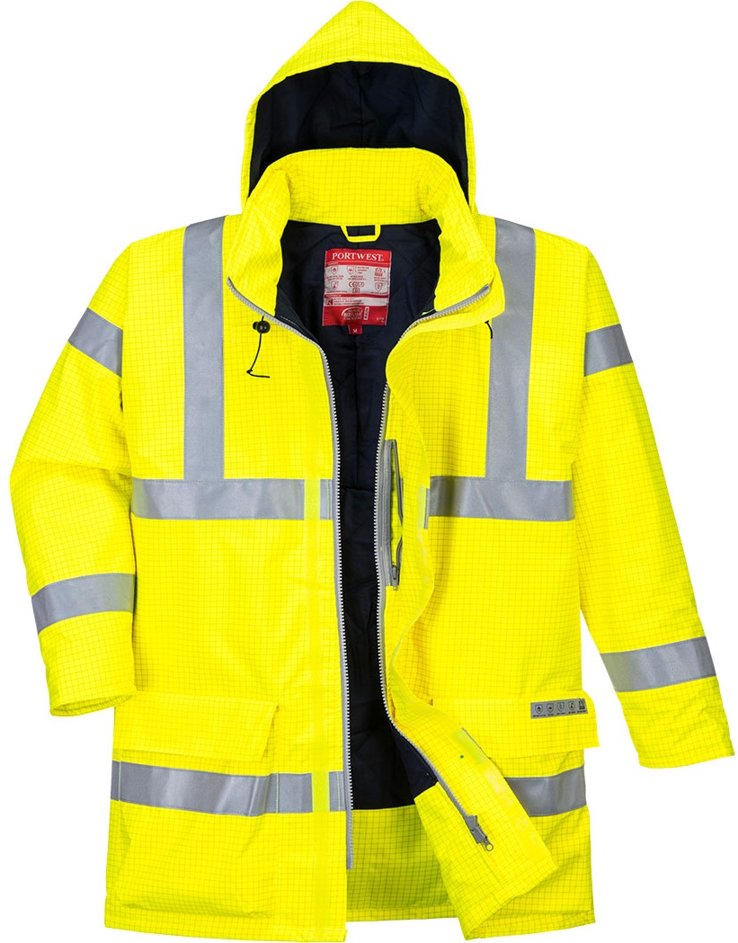 S778YER Portwest Bizflame Rain S778 Multinorm warning rain jacket