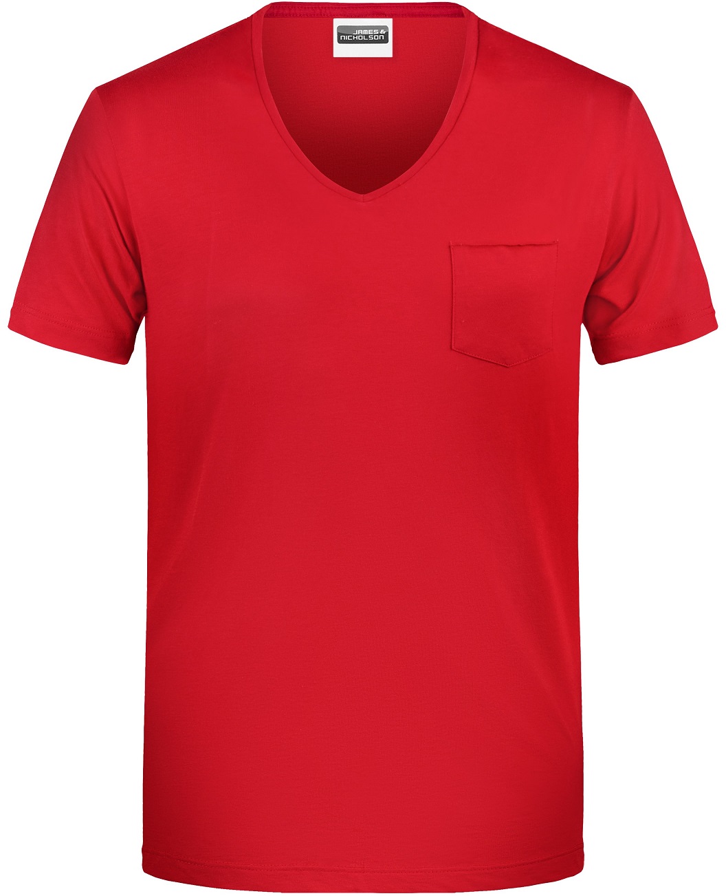 8004_red James & Nicholson 8004 Men Basic T-Shirt Pocket in 5 Colors
