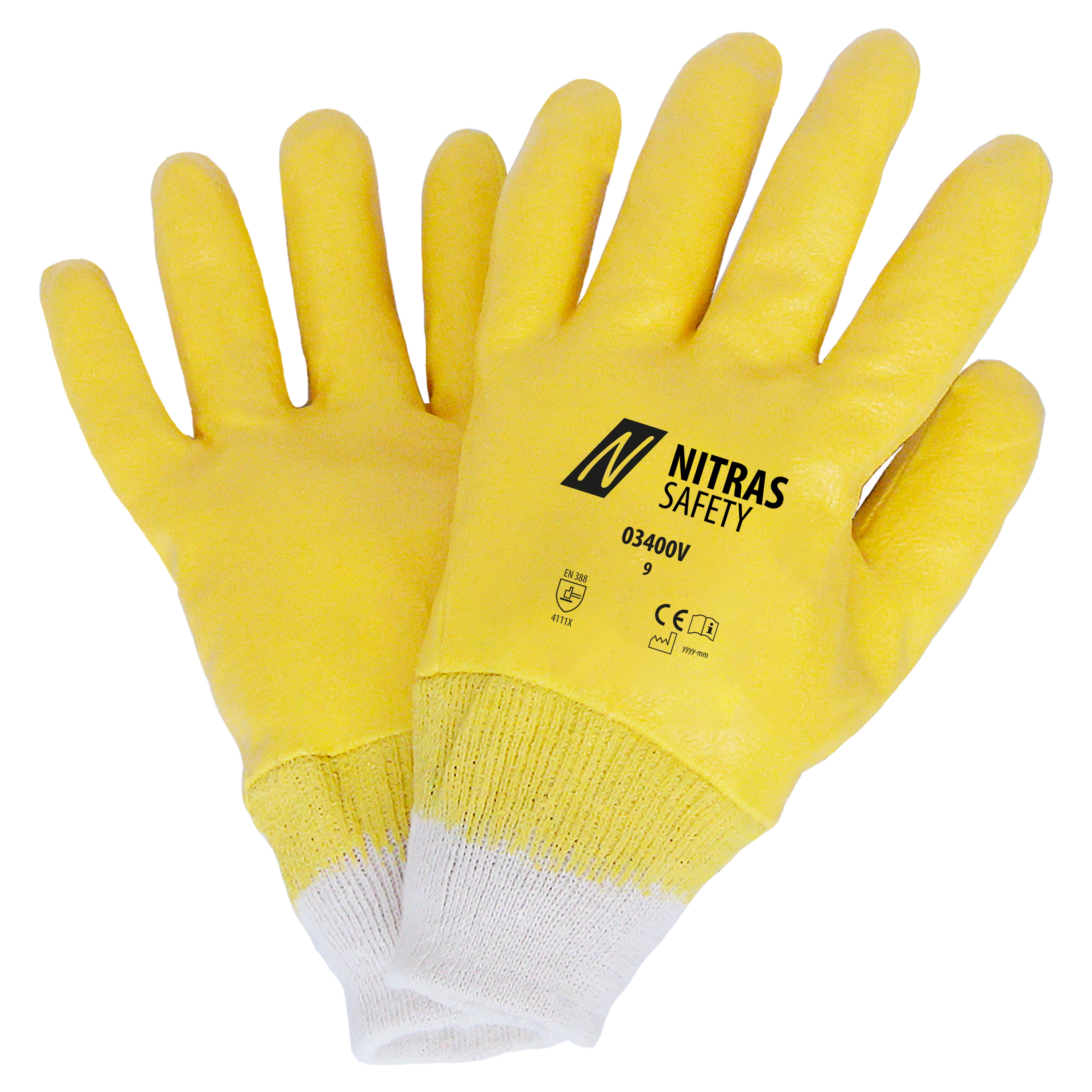 03400V_4300_001 Nitras 03400V Cotton gloves with nitrile coating