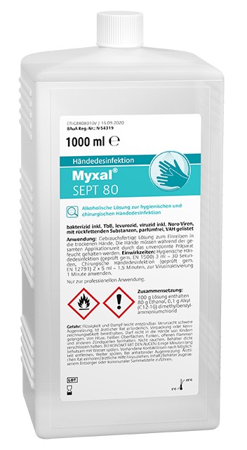 greven12IdGYdP2x2tRey Greven Hand-Desinfektionsmittel Myxal Sept 80 1 Liter Flasche