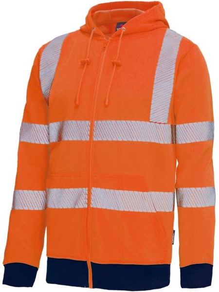 Vizwell VW14BO high-visibility sweat jacket bright orange 
