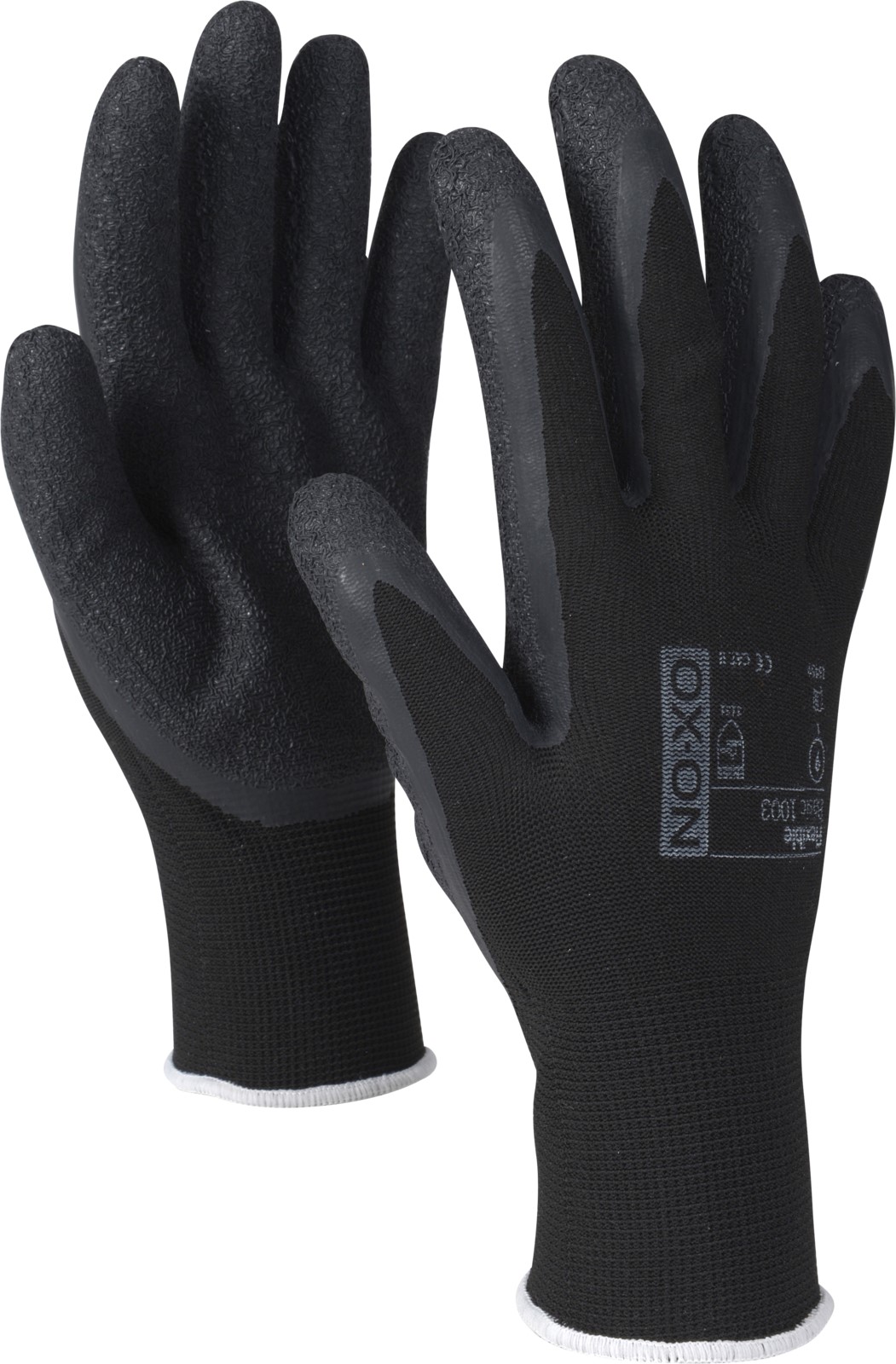 1003-1 OX-ON Flexible Basic 1003 (Black Grip) protective gloves with latex coating
