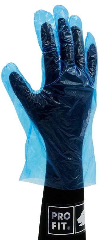 Pro-Fit 603895 PE-Einweghandschuh gehämmert blau