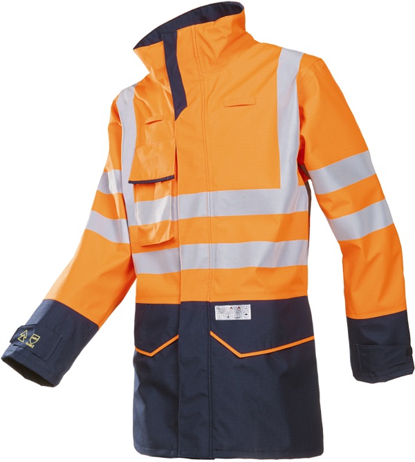 7227_279_A2_ET1_SIL Sioen Orrington 7227A2ET1 Warnschutz-Regenjacke mit Störlichtbogenschutz