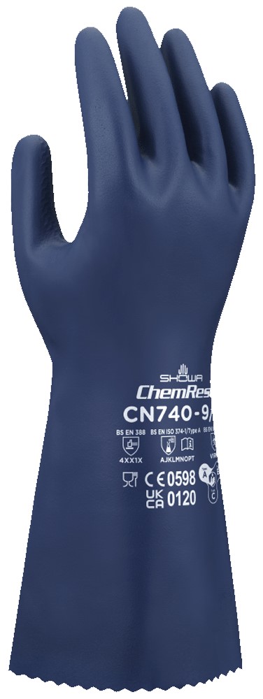 SHOWA CN740 Nitril-Chemikalienschutzhandschuhe mit kurzer Stulpe
