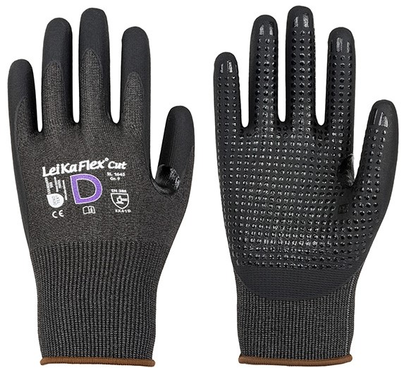 LeiKaFlex 1645 nitrile cut resistant gloves level D with knobs
