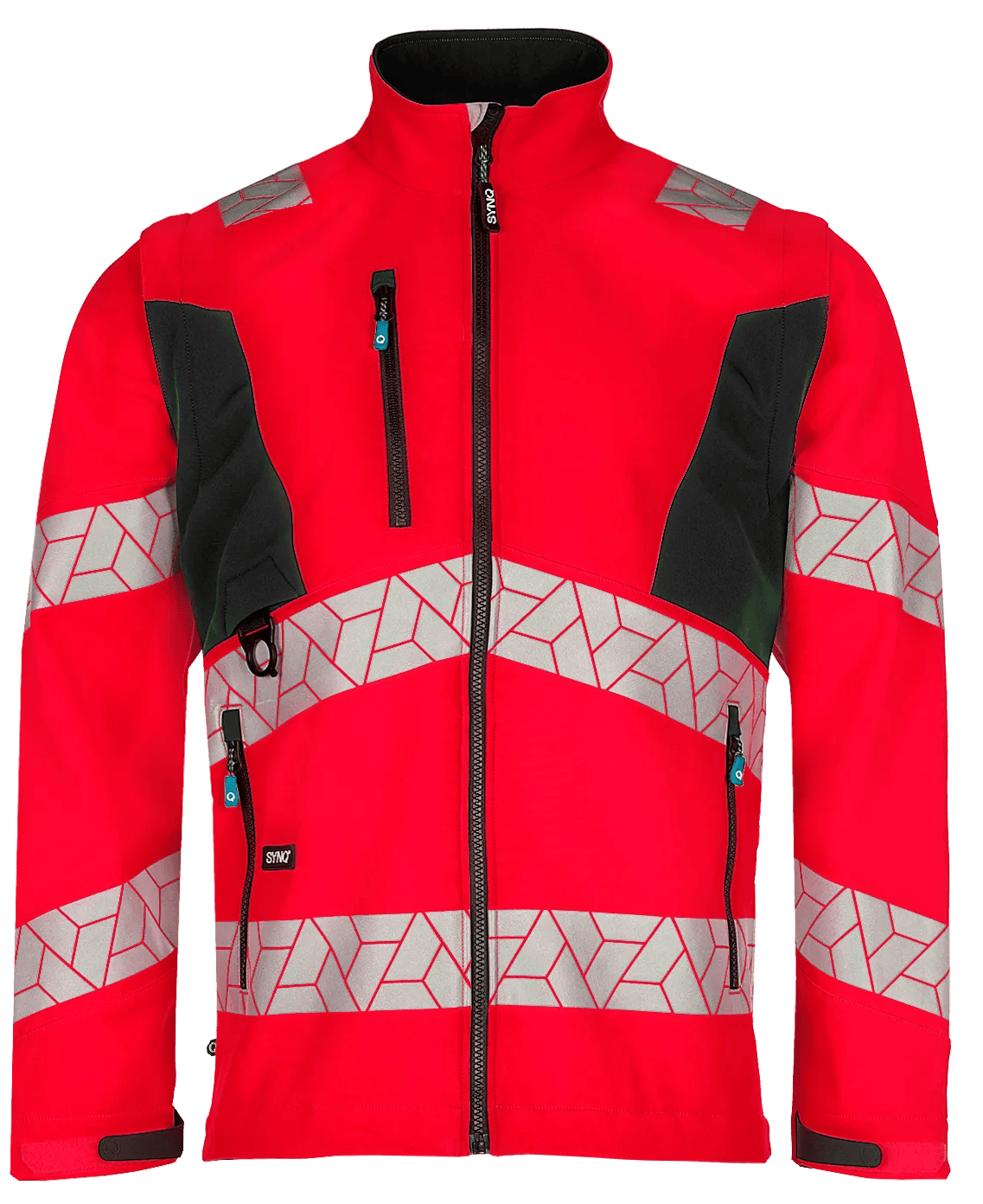 SYNQ® Ledstart 604WA2TUQ Warnschutz-Softshelljacke, abnehmbare Ärmel