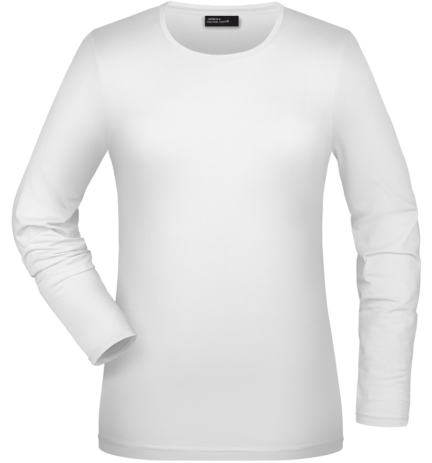 JN054_white James & Nicholson JN054 Ladies Long-Sleeved in 8 Colors
