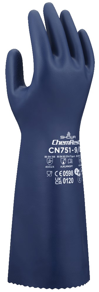 SHOWA CN751 Nitril-Chemikalienschutzhandschuhe mit langer Stulpe