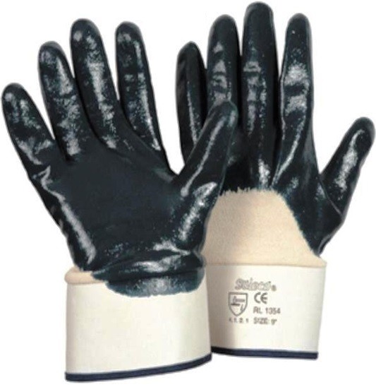 Soleco 001354 Nitril-Schutzhandschuhe ¾-beschichtet mit Stulpe