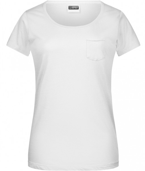 James & Nicholson 8003 Damen T-Shirt mit Brusttasche in 5 Farben
