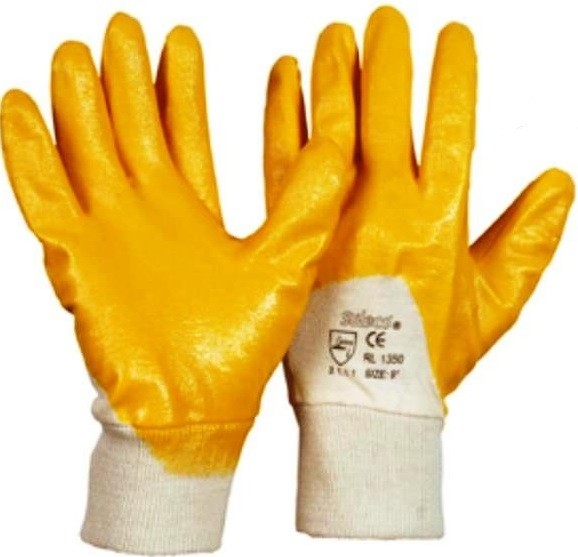 Soleco 001350 Nitril-Schutzhandschuhe ¾-beschichtet gelb